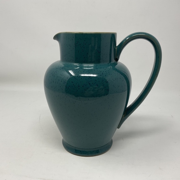 Denby Harlequin (retired) Stoneware 60 oz Blue Green Pitcher - Picture 2 of 11